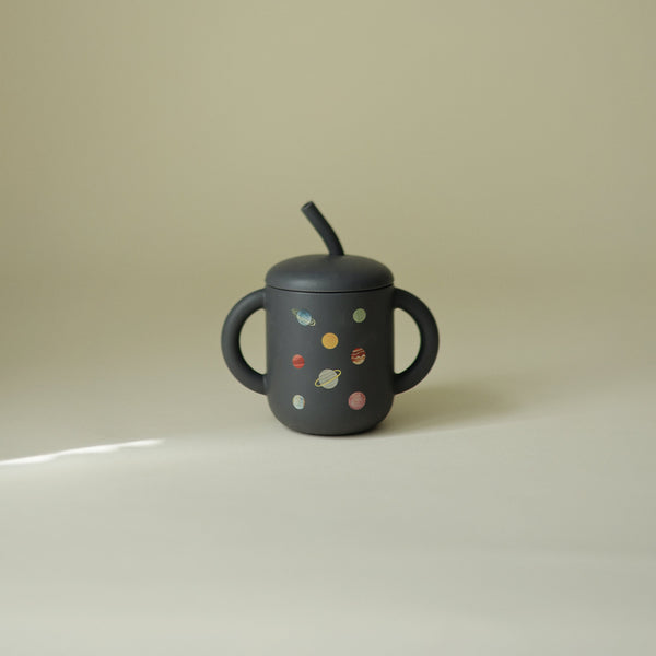 Mushie Silicone Training Cup with Removable Lid and Straw