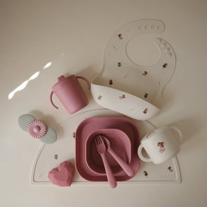 Mushie Snack Cup silicone spill-proof two handles