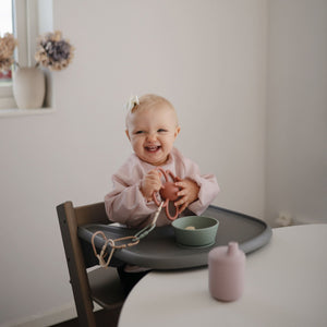 Mushie Long Sleeve Bib water resistant 6 to 24 months