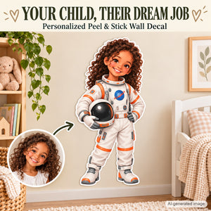 Personalized Astronaut Wall Decal from Photo, Dream Job Sticker, image 1