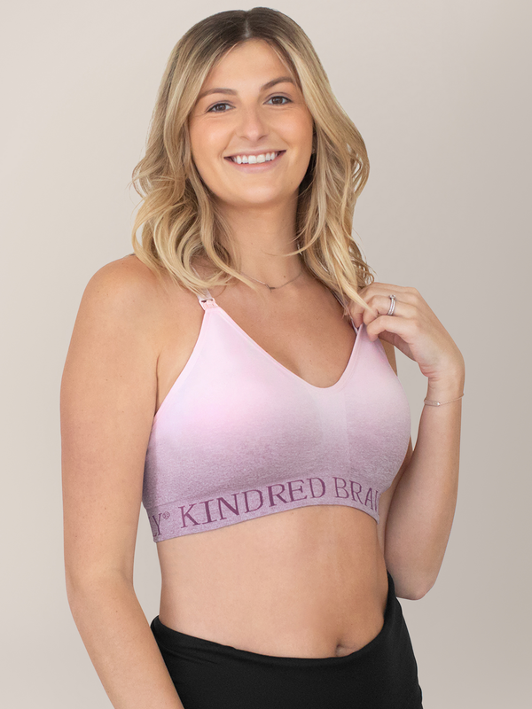 Sublime® Hands-Free Pumping & Nursing Sports Bra | Ombre Purple