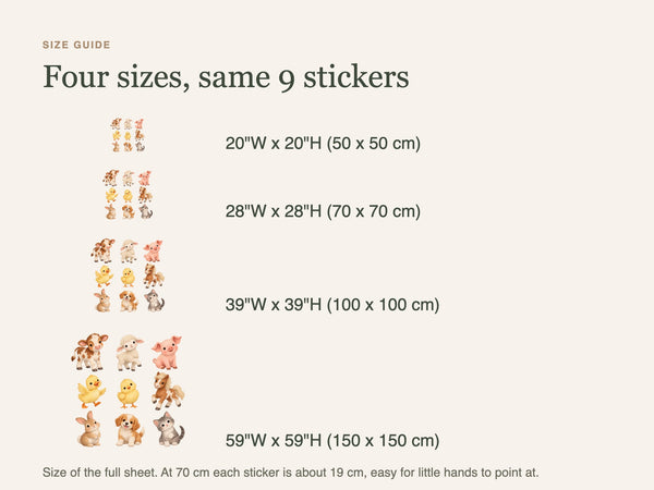 Baby Farm Animal Wall Decals, Set of 9, image 5