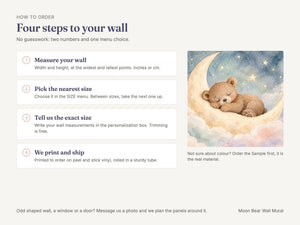 Watercolor Moon Bear Wall Mural, image 6
