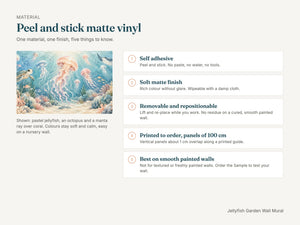 Watercolor Jellyfish Garden Ocean Wall Mural, image 7