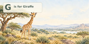 Watercolor G is for Giraffe Alphabet Wall Mural, image 3