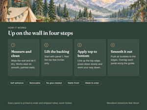 Watercolor Woodland Adventure Camping Wall Mural, image 9
