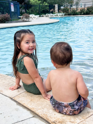 Girls Smocked Bikini Set