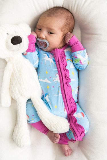 Sage Bamboo Ruffle Convertible Footie