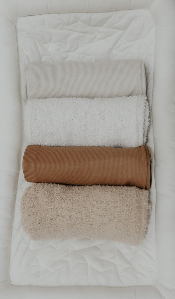 Caramel Waffle Knit Blanket