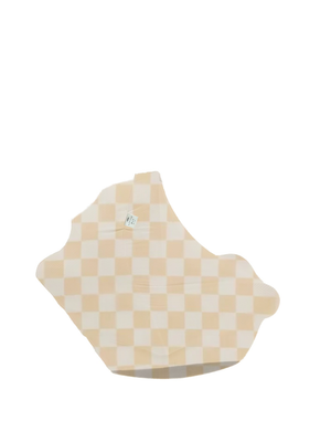 Beige & White Checkered Carseat Cover
