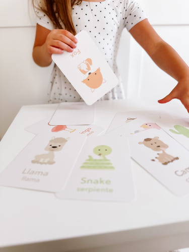 Desert Animal Flashcards for babies, promoting early learning and sensory play with vibrant animal illustrations.