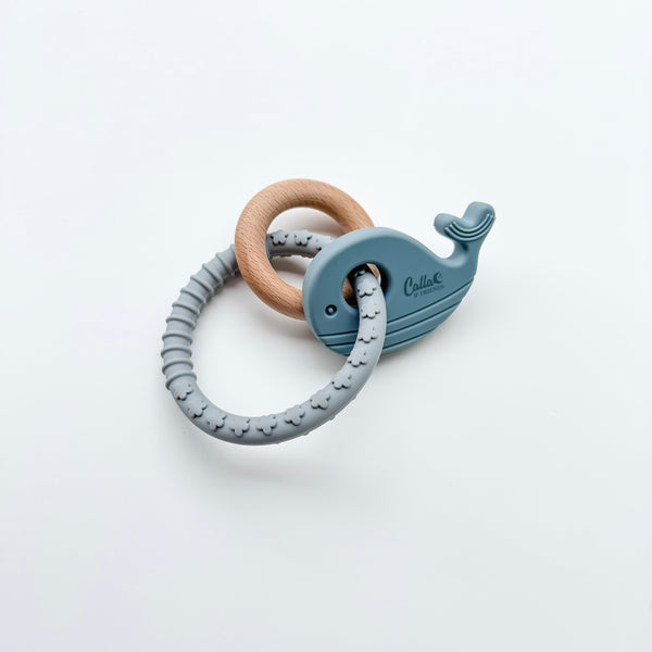 Whale Silicone & Beechwood Teether