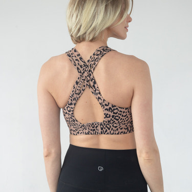 Chloe 4 Running Nursing & Pumping Sports Bra (Brown Leopard)