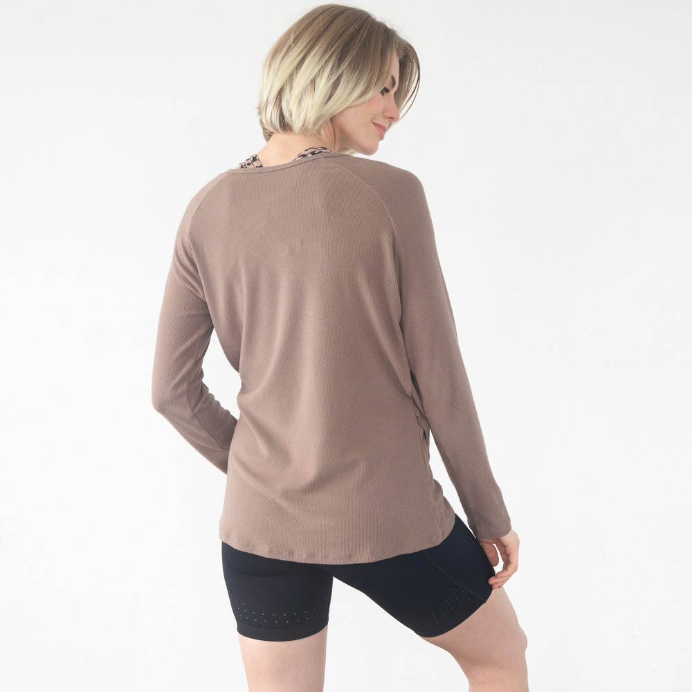 Charlotte Two-Way Nursing Wrap Sweater (Camel)