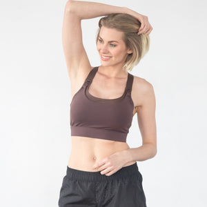 Venice High Impact Full Coverage Nursing Sports Bra (Dark Chocolate)