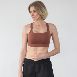 Chloe 3 Running Nursing Sports Bra (Rust)