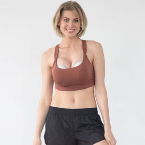 Chloe 3 Running Nursing Sports Bra (Rust)