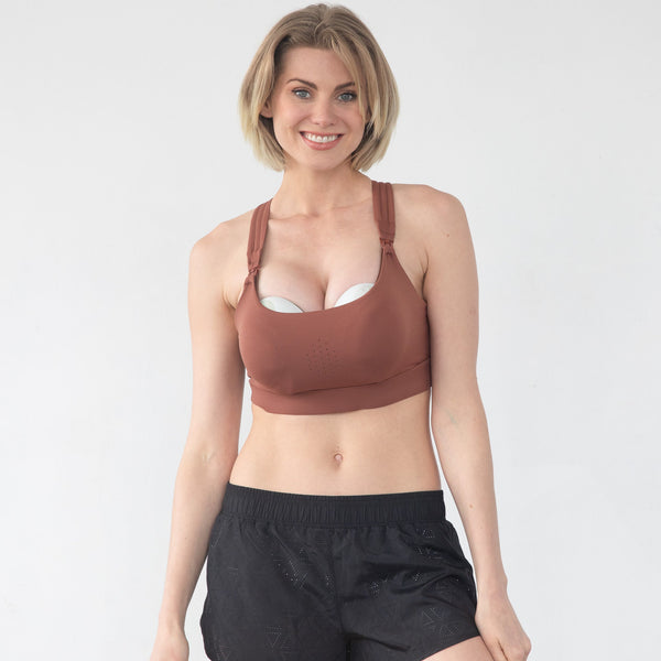 Chloe 3 Running Nursing Sports Bra (Rust)