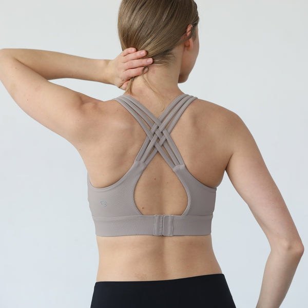 Chloe 4 Running Nursing & Pumping Sports Bra (Ribbed Chai)