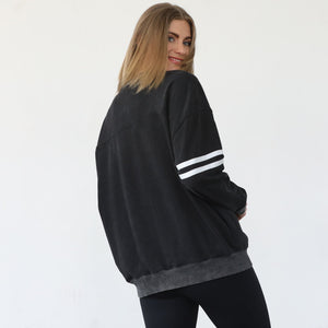 Celine Slouchy Nursing Pullover (Faded Black)
