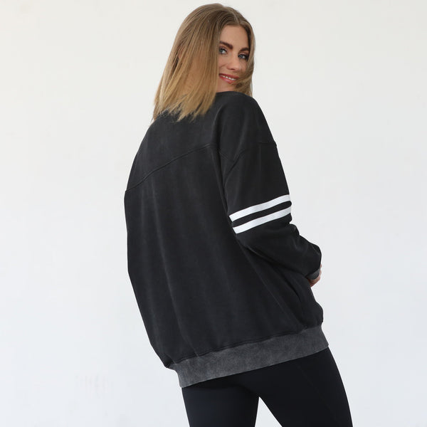 Celine Slouchy Nursing Pullover (Faded Black)