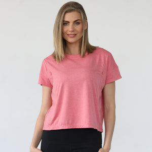 Abigail Short Sleeve Nursing T-Shirt (Sugar Coral)