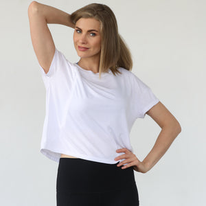 Abigail Short Sleeve Nursing T-Shirt (Blanc)