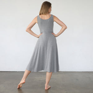 Audrey Softest Rib Nursing & Pregnancy Tank Dress (Dark Gray)