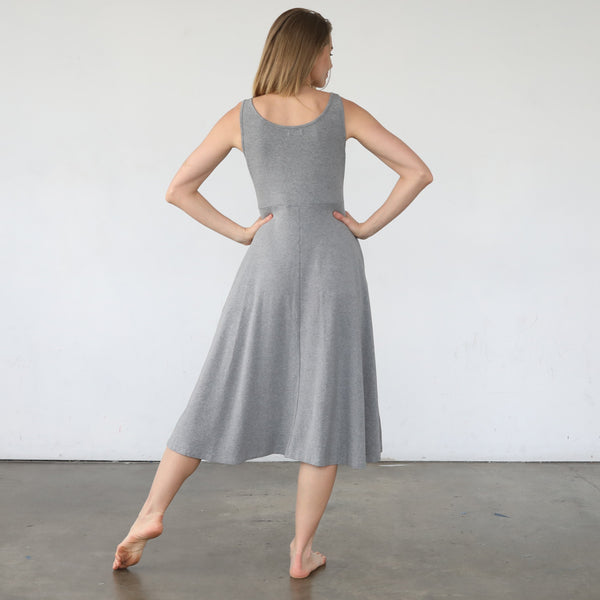 Audrey Softest Rib Nursing & Pregnancy Tank Dress (Dark Gray)