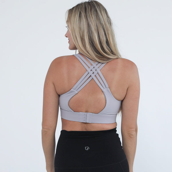 Chloe 3 Running Nursing Sports Bra (Satin Grey)