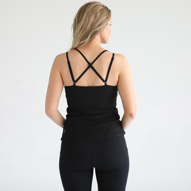 Sienna - Light Support Nursing & Pregnancy Cami Bra (Ribbed Noir)