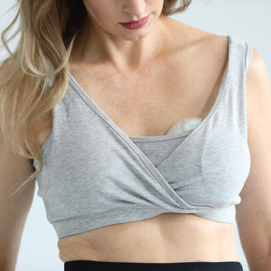 Luna Handsfree Pumping & Nursing Sleep Bralette (Heather Gray)