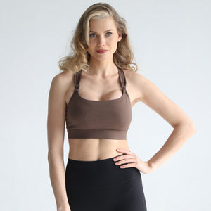 Chloe 4 Running Nursing & Pumping Sports Bra (Espresso)