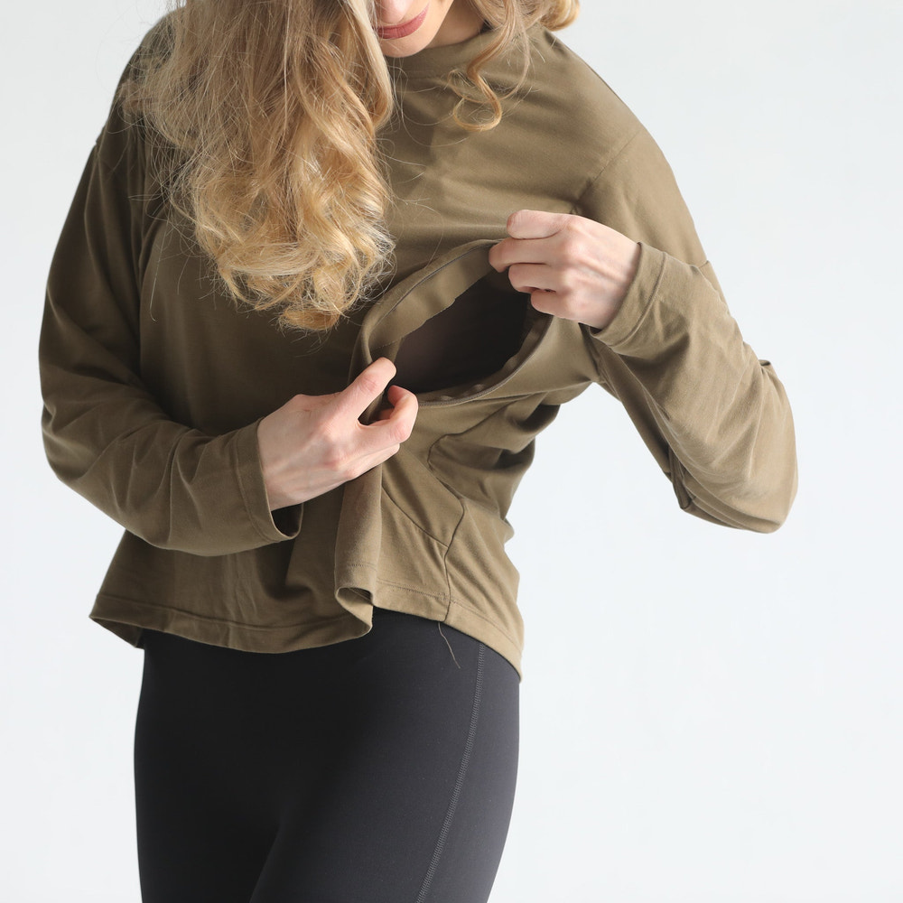 Abigail Long Sleeve Nursing Pullover (Sage Grove)