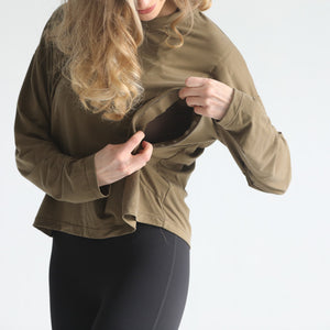 Abigail Long Sleeve Nursing Pullover (Sage Grove)