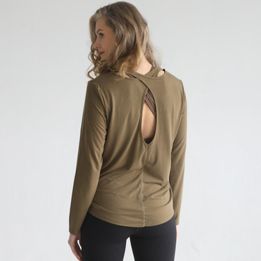 Harper Cross Back Long Sleeve Nursing Top (Sage Grove)