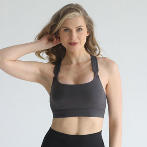 Chloe 4 Running Nursing & Pumping Sports Bra (Steel Slate)