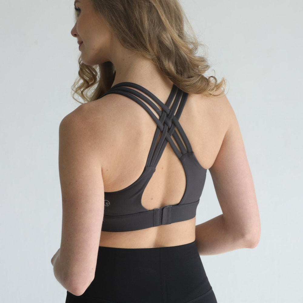 Chloe 4 Running Nursing & Pumping Sports Bra (Steel Slate)