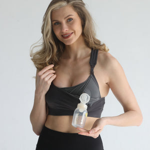 Chloe 4 Running Nursing & Pumping Sports Bra (Steel Slate)