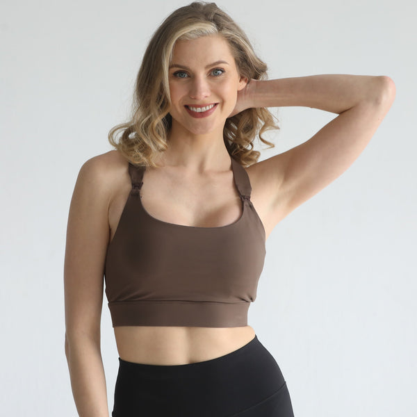 Venice 3 Ultimate Support Full Coverage Nursing & Pumping Sports Bra (Espresso)