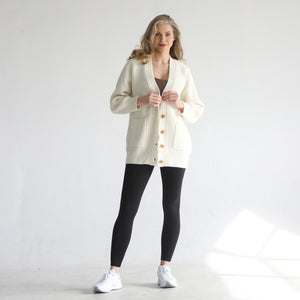 Merino Wool Pocket Oversized Cardigan