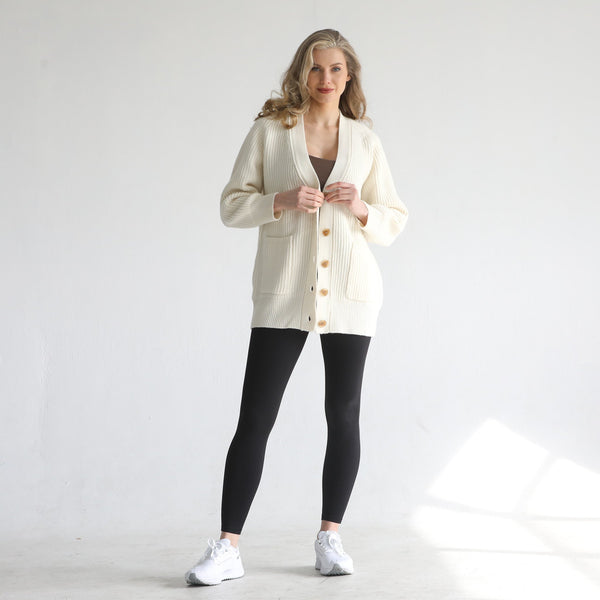 Merino Wool Pocket Oversized Cardigan