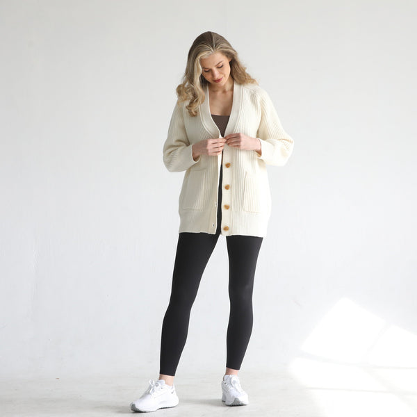 Merino Wool Pocket Oversized Cardigan