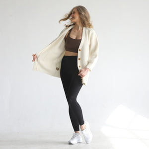 Merino Wool Pocket Oversized Cardigan