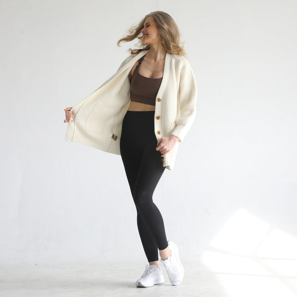 Merino Wool Pocket Oversized Cardigan