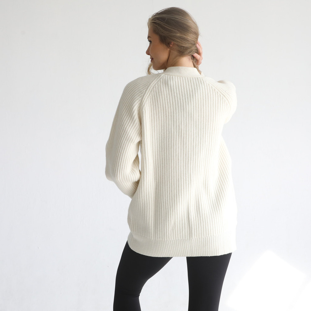 Merino Wool Pocket Oversized Cardigan