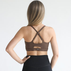Supportive Flow Nursing & Pumping Sports Bra (Espresso)