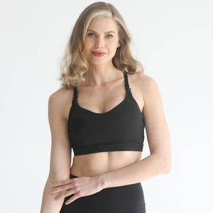 Supportive Flow Nursing & Pumping Sports Bra (Noir)