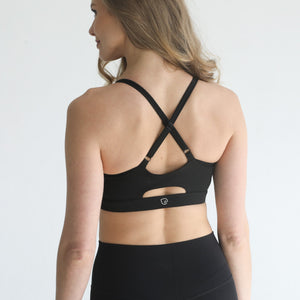 Supportive Flow Nursing & Pumping Sports Bra (Noir)