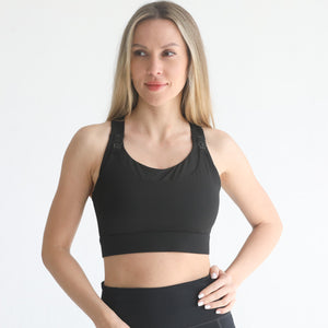 Venice High Impact Full Coverage Nursing Sports Bra (Noir)